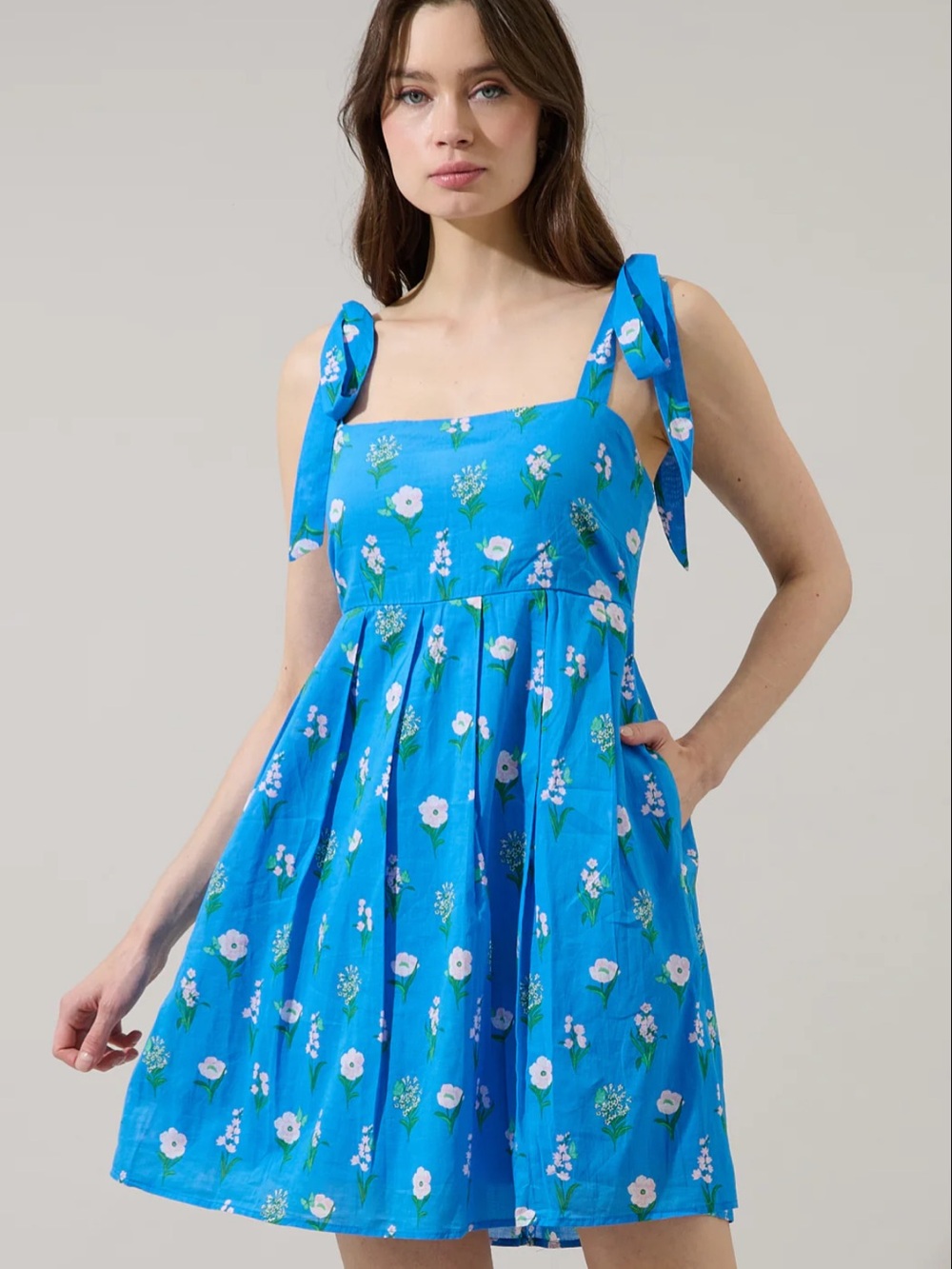 Sugarlips Tie-Shoulder Mini Dress
